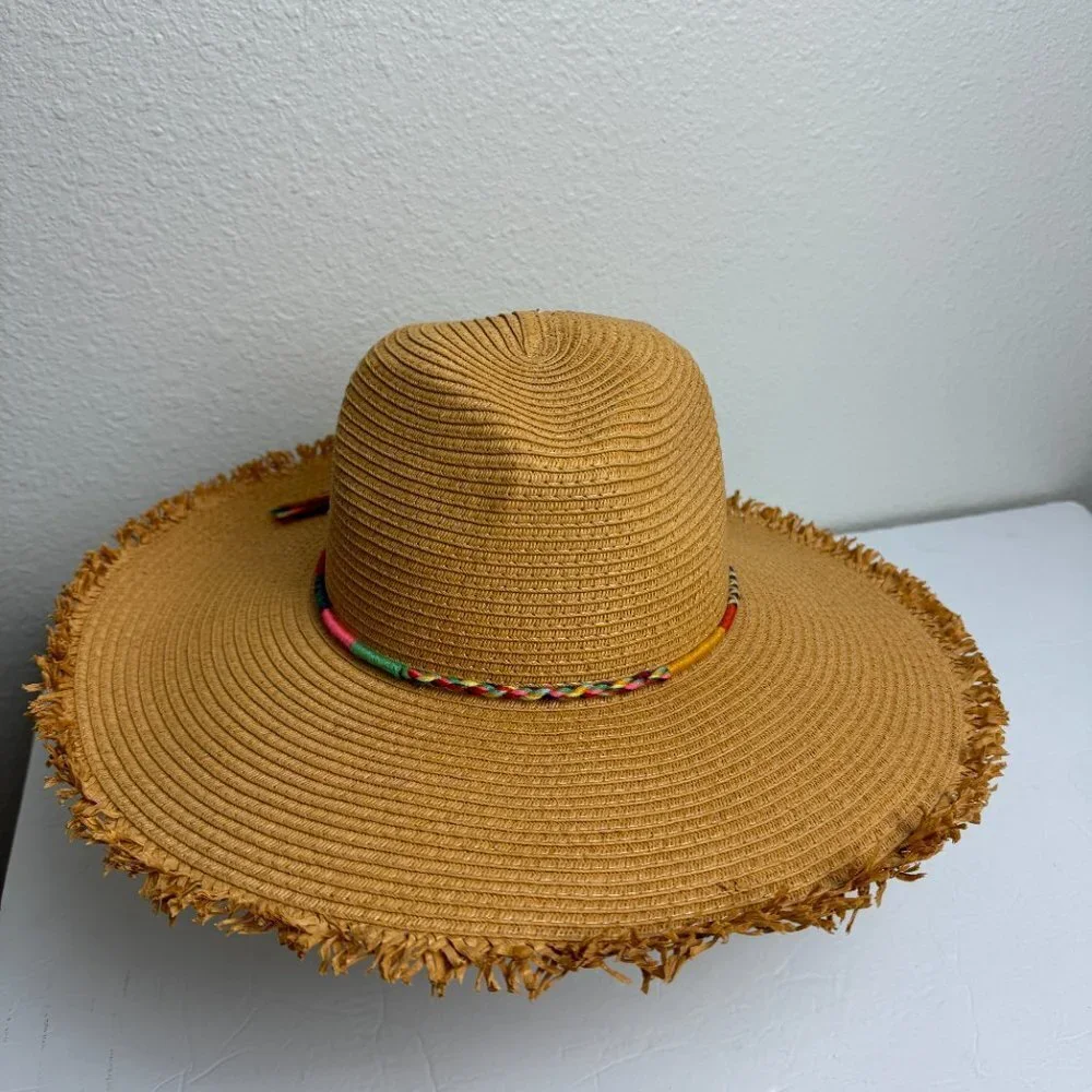 NWOT  Magid Sun Hat Floppy Fringe Wide Brim